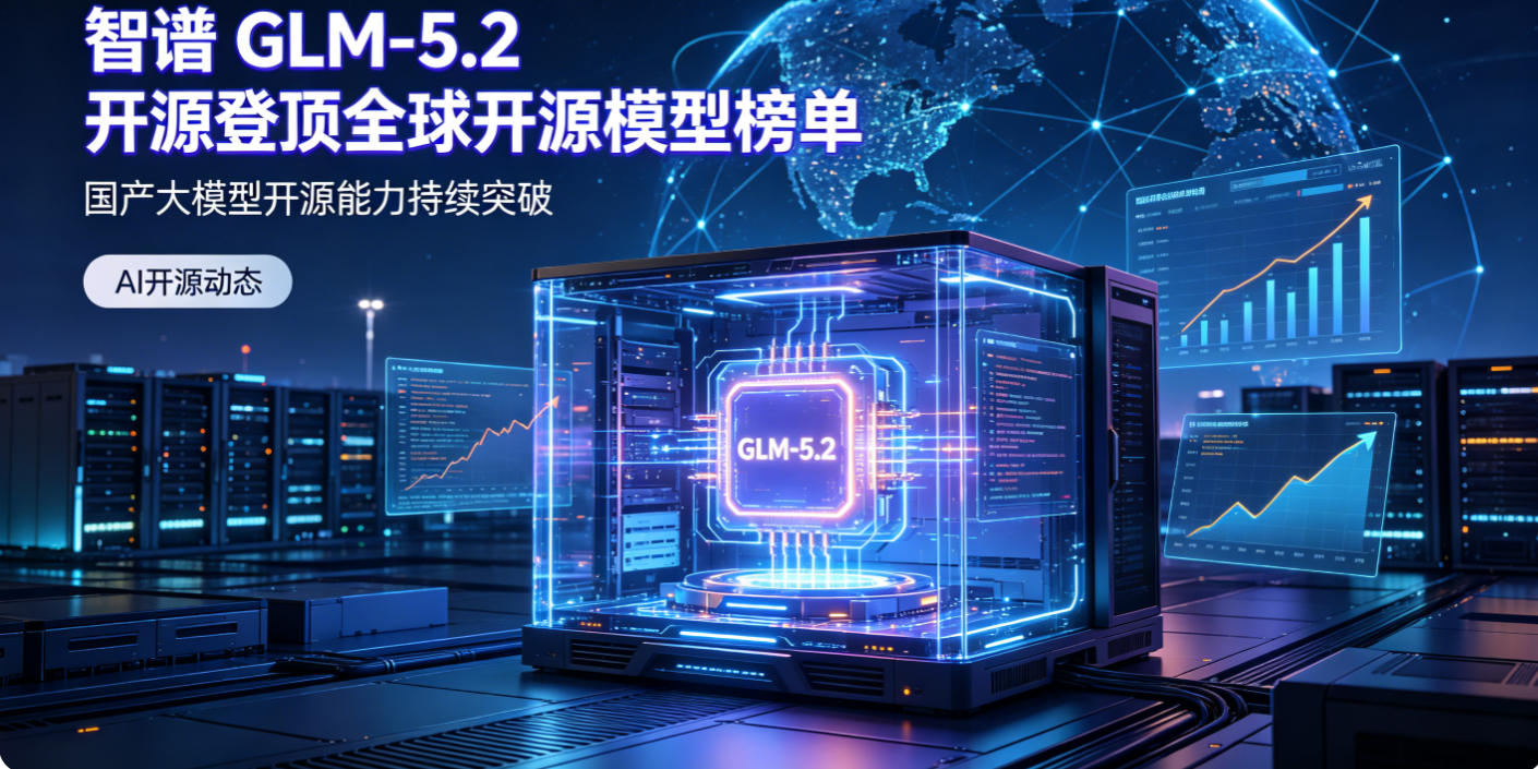 智谱 GLM-5.2 正式开源登顶全球榜单 百万 Token 长文本 + 国产算力全适配