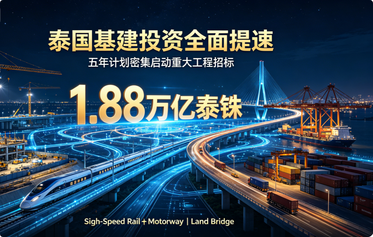 泰国 1.88 万亿泰铢五年基建投资落地 高铁高速陆桥大批量工程项目启动招标